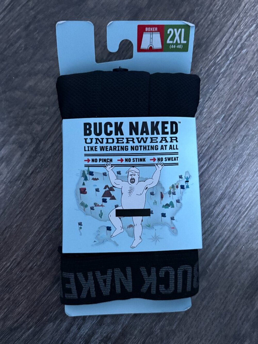 Duluth Trading Co. Buck Naked Underwear Boxers sz 2XL  Black Wicking NEW